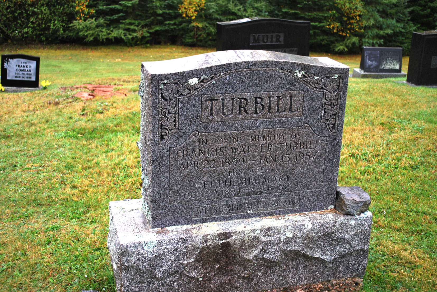 Photo of headstones/Euphemia Mary Turnbill 1894-1977 hdstn Fir Grove cem RDen
